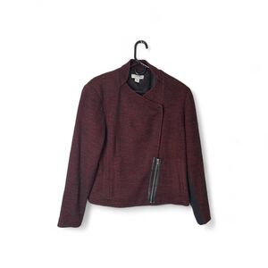 Coldwater Creek Classic Women's Burgundy Button Front Jacket Size 16